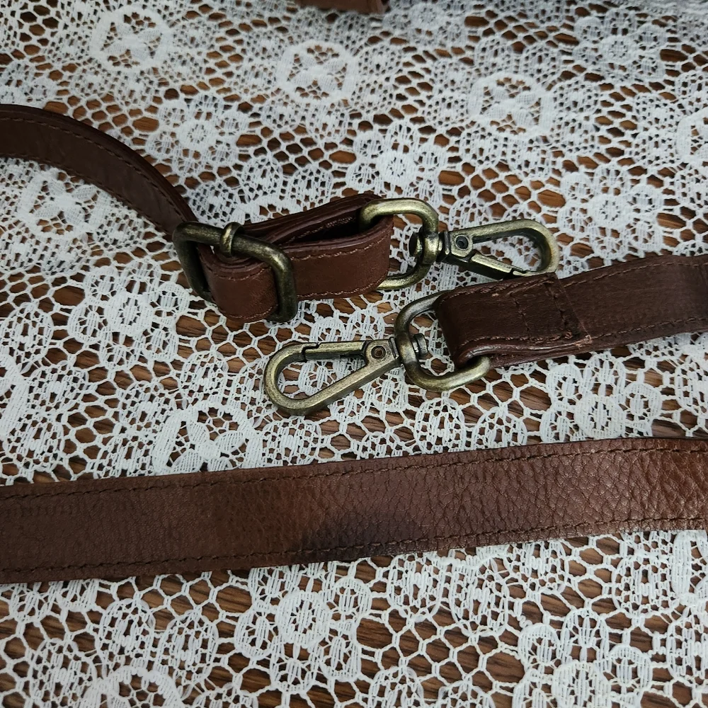 Rehard Italy Brown Leather Crossbody with Basket Weave Flap - Picture 16 of 16